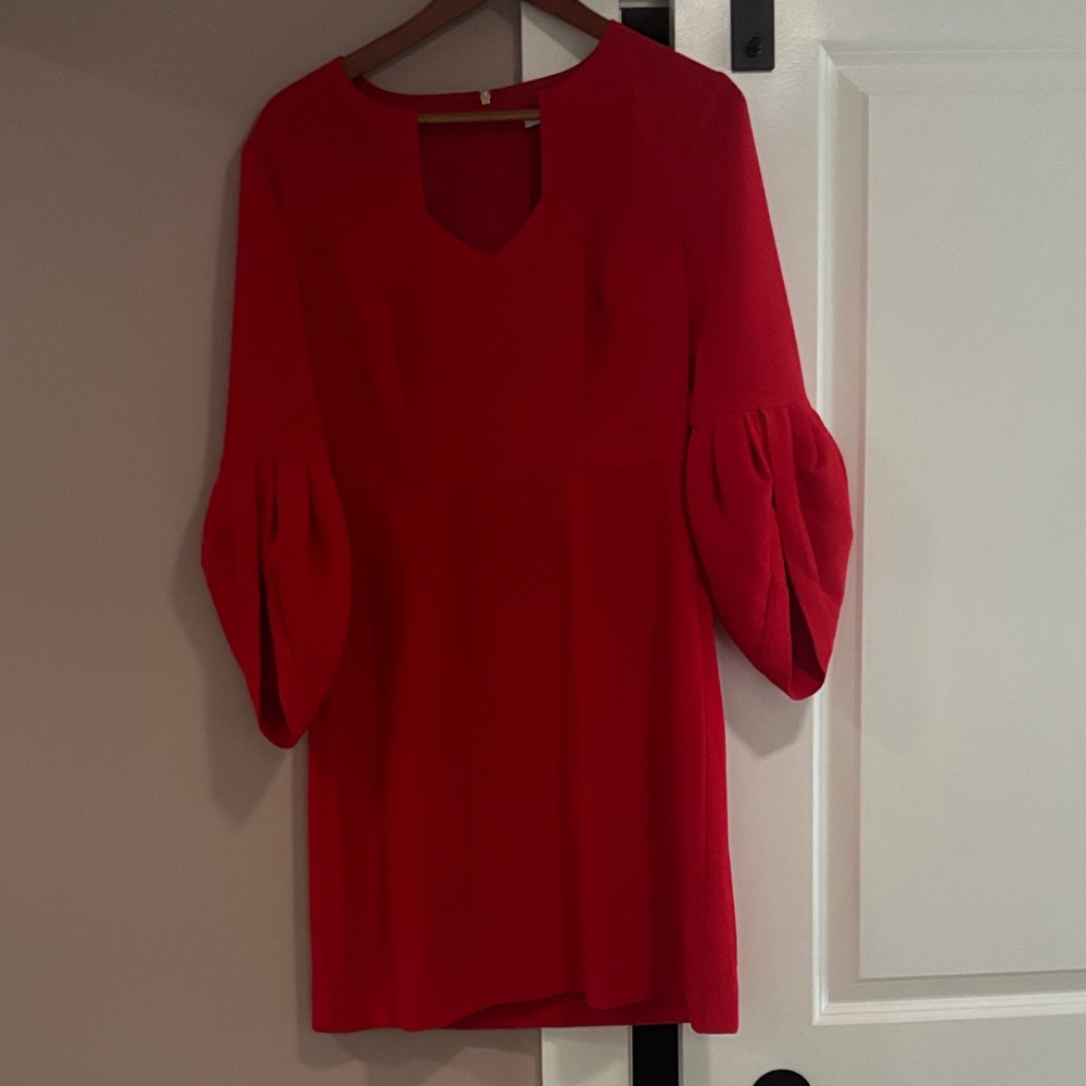 Trina Turk Vibrant Red Mini Dress with Balloon Sleeves